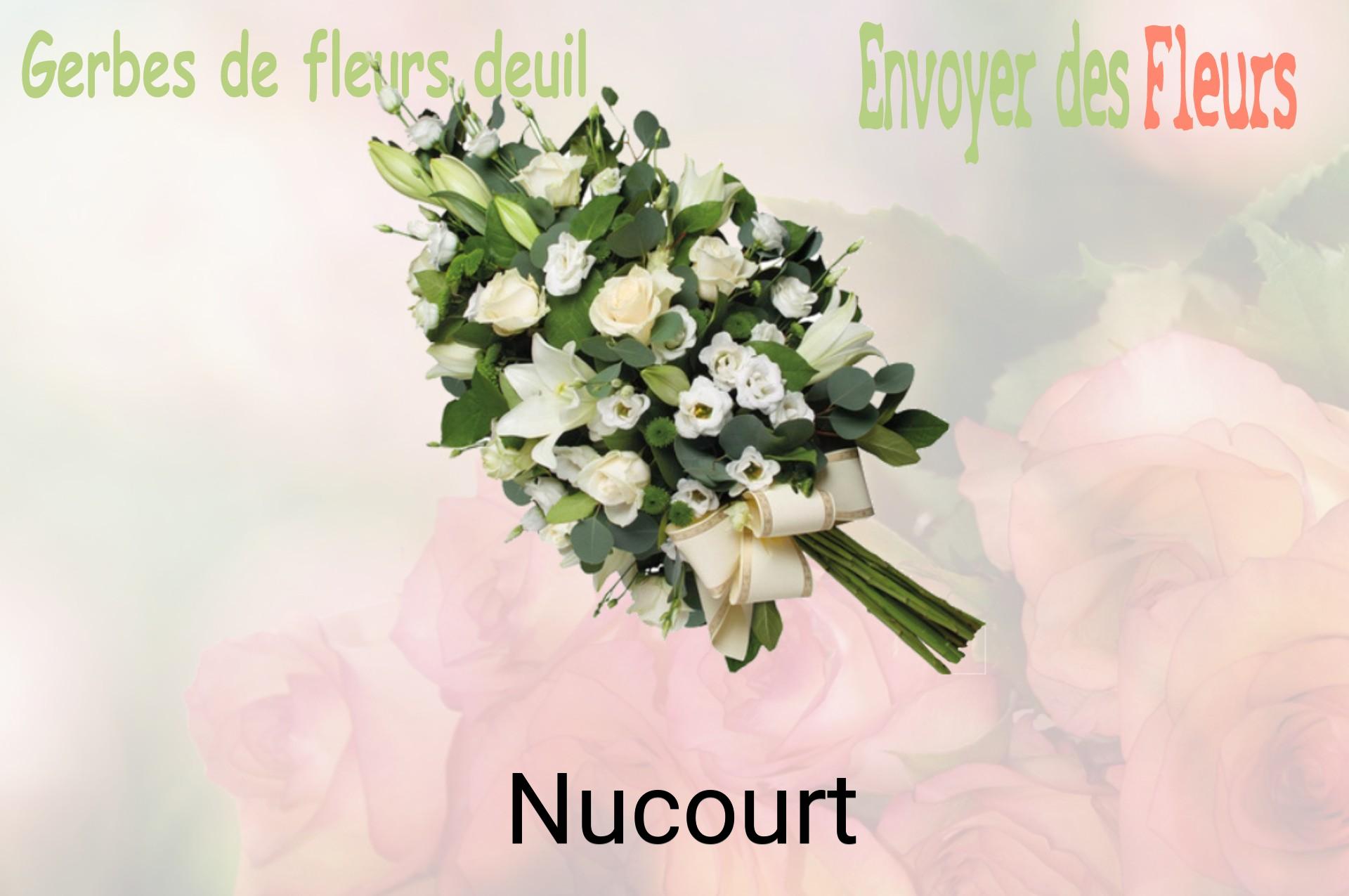 Gerbe de fleurs de deuil livrée à Nucourt